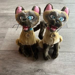 1990s Vintage Lady and the Tramp Siamese Cats Attached Set
